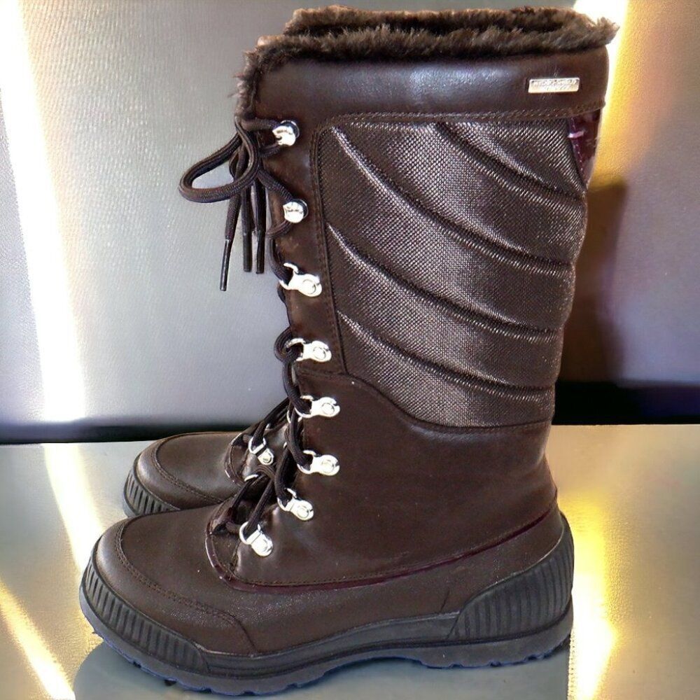 Rockport brown lace-up waterproof calf boots